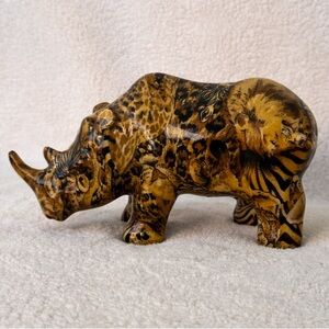 La Vie Collage Safari Figurine Rhinoceros